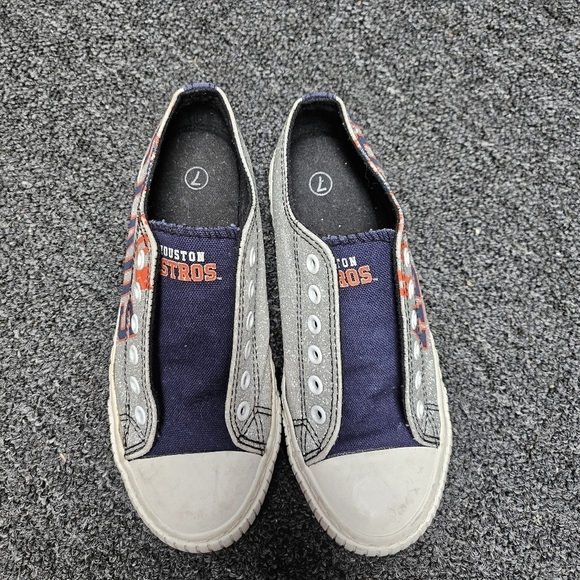 Foco Houston Astros Glitter Low Top Canvas Sneakers Size 7 - Picture 6 of 8